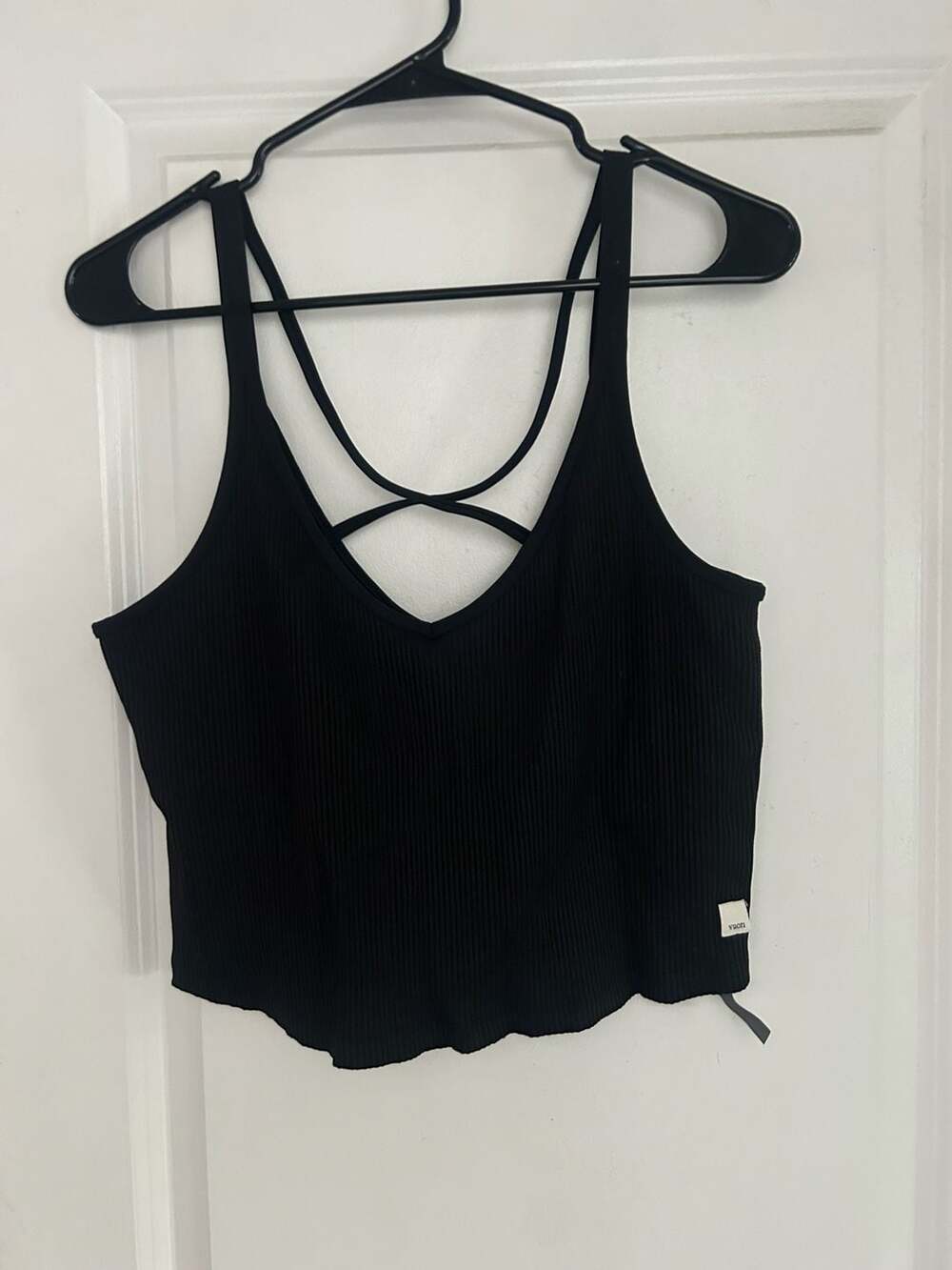 Vuori Rib Crop Tank in Black XL